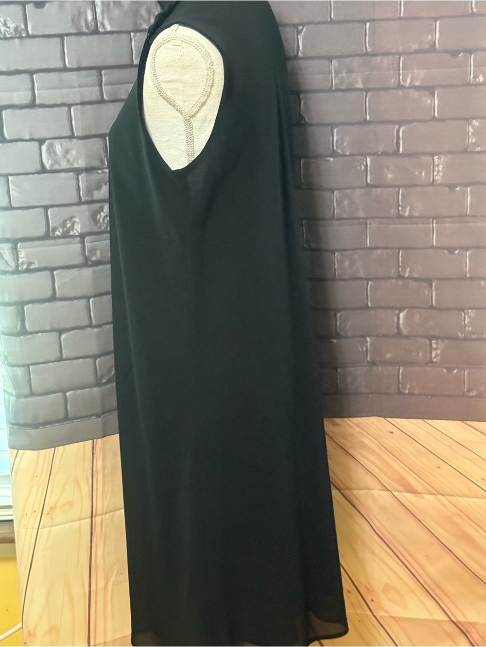 Talbots Black Sleeveless Maxi Dress with Subtle Sheer Hem - Picture 2 of 15